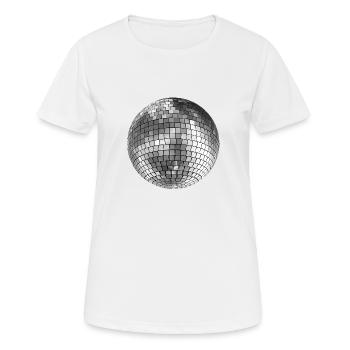 Discokugel mirrorball - Frauen T-Shirt atmungsaktiv - Weiß - Vorne - AI Model Female 172 dark (172cm)