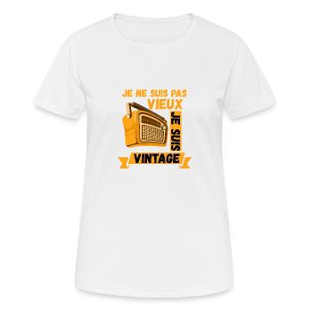 Je ne suis Pas Vieux, Je suis Vintage - T-shirt respirant Femme - blanc - Devant - AI Model Female 172 dark (172cm)