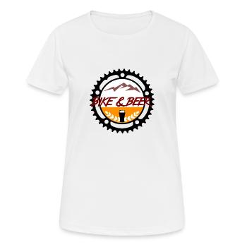 bike & beer black-line - Women's Breathable T-Shirt - white - Front - AI Model Female 172 dark (172cm)