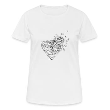 polygon Herz Design Gebrochenes Herz - Frauen T-Shirt atmungsaktiv - Weiß - Vorne - AI Model Female 172 dark (172cm)
