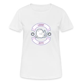 Lickin´ Kitty Superstar - Frauen T-Shirt atmungsaktiv - Weiß - Vorne - AI Model Female 172 dark (172cm)