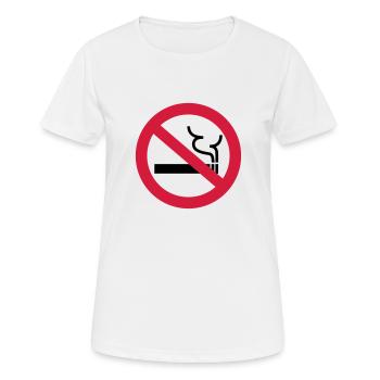 Nichtraucher - Frauen T-Shirt atmungsaktiv - Weiß - Vorne - AI Model Female 172 dark (172cm)