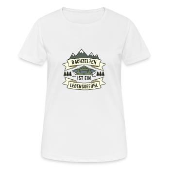 Dachzelt - Roof Top Tent - Offroad Adventure - Frauen T-Shirt atmungsaktiv - Weiß - Vorne - AI Model Female 172 dark (172cm)