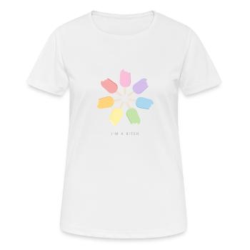 Je suis un arc-en-ciel popsicle amer - T-shirt respirant Femme - blanc - Devant - AI Model Female 172 dark (172cm)