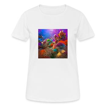 Buntes Unterwasser-Korallenriff - Frauen T-Shirt atmungsaktiv - Weiß - Vorne - AI Model Female 172 dark (172cm)