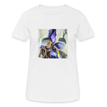 Purple iris flower in full bloom - Women's Breathable T-Shirt - white - Front - AI Model Female 172 dark (172cm)