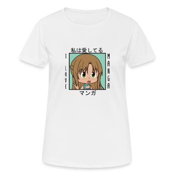 i love manga fille - T-shirt respirant Femme - blanc - Devant - AI Model Female 172 dark (172cm)