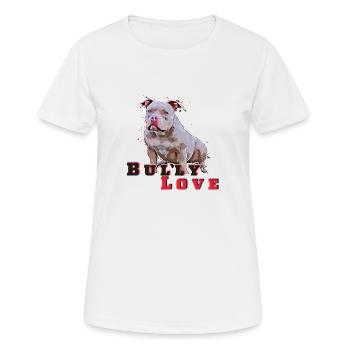 American Pocket BullyLove - T-shirt respirant Femme - blanc - Devant - AI Model Female 172 dark (172cm)