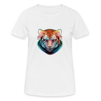 Flowerbeast 14 - von Art Vindeyre - Frauen T-Shirt atmungsaktiv - Weiß - Vorne - AI Model Female 172 dark (172cm)