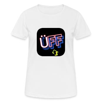 Üff [Status] - Frauen T-Shirt atmungsaktiv - Weiß - Vorne - AI Model Female 172 dark (172cm)