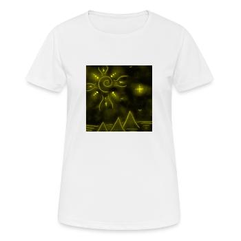 SONNE UND GELBE PYRAMIDEN - Frauen T-Shirt atmungsaktiv - Weiß - Vorne - AI Model Female 172 dark (172cm)