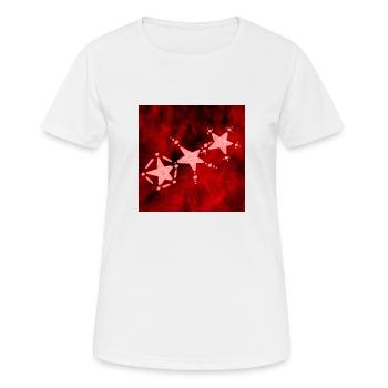 TROIS ÉTOILES ROUGES - T-shirt respirant Femme - blanc - Devant - AI Model Female 172 dark (172cm)