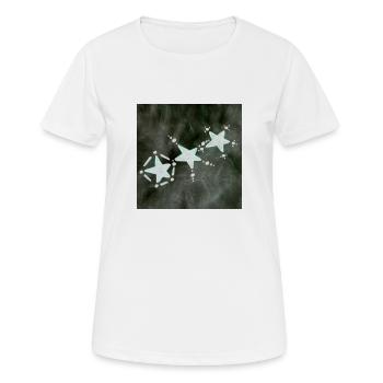 TROIS ÉTOILES INVERSÉES - T-shirt respirant Femme - blanc - Devant - AI Model Female 172 dark (172cm)