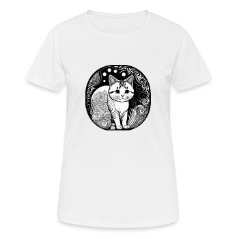 Katze - Frauen T-Shirt atmungsaktiv - Weiß - Vorne - AI Model Female 172 dark (172cm)