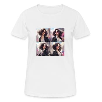 japani girl comic - Frauen T-Shirt atmungsaktiv - Weiß - Vorne - AI Model Female 172 dark (172cm)