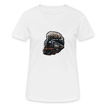 Train Life : Le train de l'aventure - T-shirt respirant Femme - blanc - Devant - AI Model Female 172 dark (172cm)
