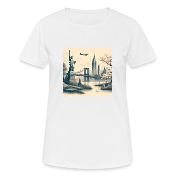 Japan Vintage City New York - Women's Breathable T-Shirt - white - Front - AI Model Female 172 dark (172cm)