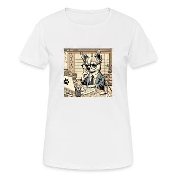 Japan Ukijo e Stil Schreibtisch Chihuahua - Frauen T-Shirt atmungsaktiv - Weiß - Vorne - AI Model Female 172 dark (172cm)