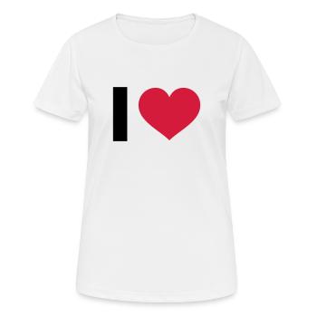 I LOVE - T-shirt respirant Femme - blanc - Devant - AI Model Female 172 dark (172cm)