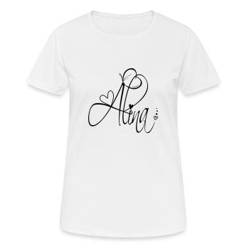 Alina Name Vorname Mädchen Kalligrafie Dekor - Frauen T-Shirt atmungsaktiv - Weiß - Vorne - AI Model Female 172 dark (172cm)