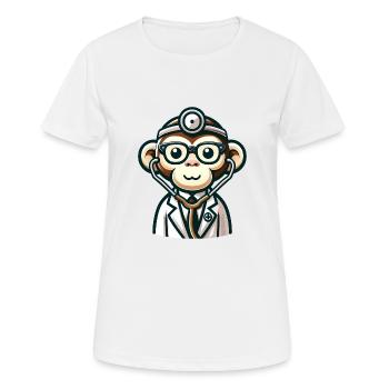 Cute Monkey Doctor - Frauen T-Shirt atmungsaktiv - Weiß - Vorne - AI Model Female 172 dark (172cm)