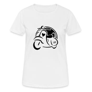 Motorroller - Frauen T-Shirt atmungsaktiv - Weiß - Vorne - AI Model Female 172 dark (172cm)