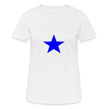 blauer Stern - Frauen T-Shirt atmungsaktiv - Weiß - Vorne - AI Model Female 172 dark (172cm)