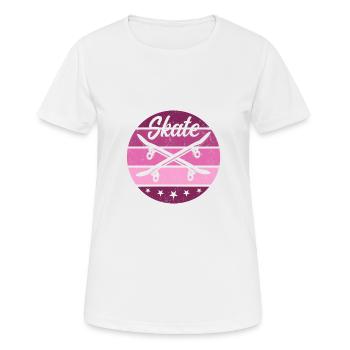 Skateboard - Frauen T-Shirt atmungsaktiv - Weiß - Vorne - AI Model Female 172 dark (172cm)