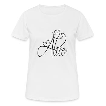 Alice Name Vorname Mädchen Kalligrafie Dekor - Frauen T-Shirt atmungsaktiv - Weiß - Vorne - AI Model Female 172 dark (172cm)