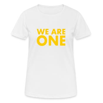 We are one - T-shirt respirant Femme - blanc - Devant - AI Model Female 172 dark (172cm)