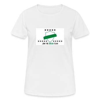JOIN THE GREEN TEAM // WHITE VERSION - Frauen T-Shirt atmungsaktiv - Weiß - Vorne - AI Model Female 172 dark (172cm)