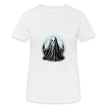 Fantastisches grafisches Geisterdesign - Frauen T-Shirt atmungsaktiv - Weiß - Vorne - AI Model Female 172 dark (172cm)