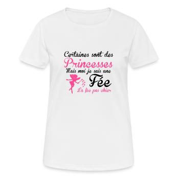 la fée pas chier - T-shirt respirant Femme - blanc - Devant - AI Model Female 172 dark (172cm)