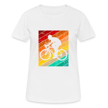 Fahrrad Fahrradmotiv Fahrradfahrer Fahrradfahren - Frauen T-Shirt atmungsaktiv - Weiß - Vorne - AI Model Female 172 dark (172cm)
