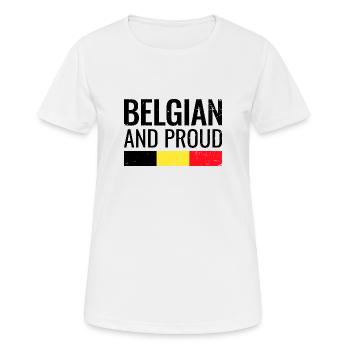 Belgian and proud Belgian flag - Women's Breathable T-Shirt - white - Front - AI Model Female 172 dark (172cm)
