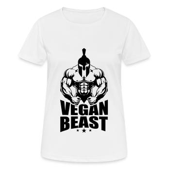 Spartaner Vegan Beast - Frauen T-Shirt atmungsaktiv - Weiß - Vorne - AI Model Female 172 dark (172cm)
