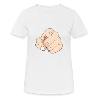 Doigt main index doigt design cadeau provocateur - T-shirt respirant Femme - blanc - Devant - AI Model Female 172 dark (172cm)
