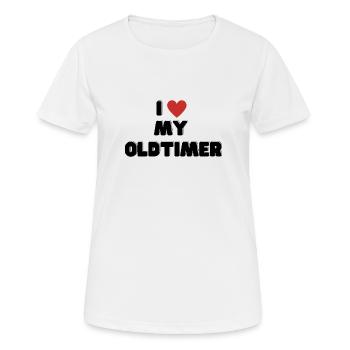 I love my Oldtimer - Frauen T-Shirt atmungsaktiv - Weiß - Vorne - AI Model Female 172 dark (172cm)