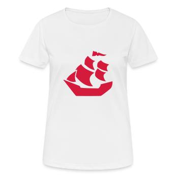 Schiff - Frauen T-Shirt atmungsaktiv - Weiß - Vorne - AI Model Female 172 dark (172cm)