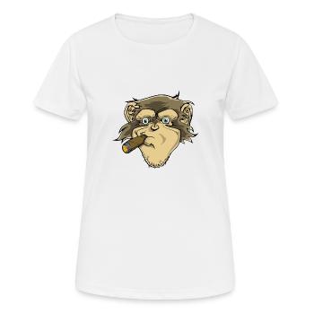 Schimpanse - Frauen T-Shirt atmungsaktiv - Weiß - Vorne - AI Model Female 172 dark (172cm)