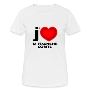 J'aime la Franche Comte - T-shirt respirant Femme - blanc - Devant - AI Model Female 172 dark (172cm)