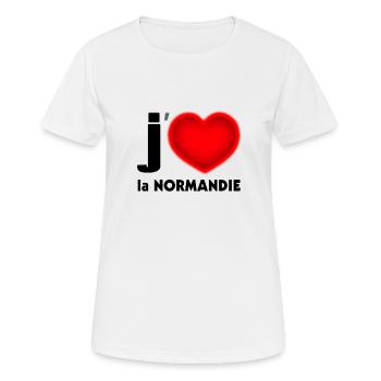 Ich liebe Normandie - Frauen T-Shirt atmungsaktiv - Weiß - Vorne - AI Model Female 172 dark (172cm)