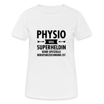 Physio - Superheldin - Frauen T-Shirt atmungsaktiv - Weiß - Vorne - AI Model Female 172 dark (172cm)