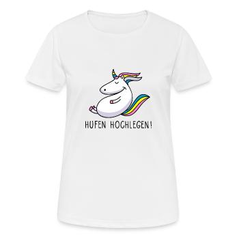 Hufen hochlegen - Frauen T-Shirt atmungsaktiv - Weiß - Vorne - AI Model Female 172 dark (172cm)
