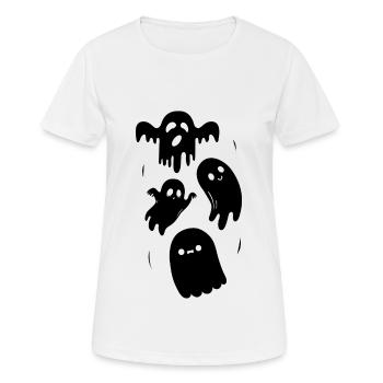 lustiger Geist - Spuk Geisterstunde Grusel - Frauen T-Shirt atmungsaktiv - Weiß - Vorne - AI Model Female 172 dark (172cm)
