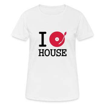 i dj / play / listen to house - T-shirt respirant Femme - blanc - Devant - AI Model Female 172 dark (172cm)