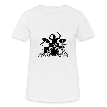 Drums - Women's Breathable T-Shirt - white - Front - AI Model Female 172 dark (172cm)