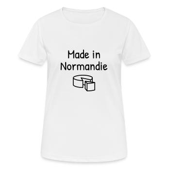 Normandie / Normand / Normande / France - T-shirt respirant Femme - blanc - Devant - AI Model Female 172 dark (172cm)