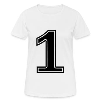 1 - Frauen T-Shirt atmungsaktiv - Weiß - Vorne - AI Model Female 172 dark (172cm)