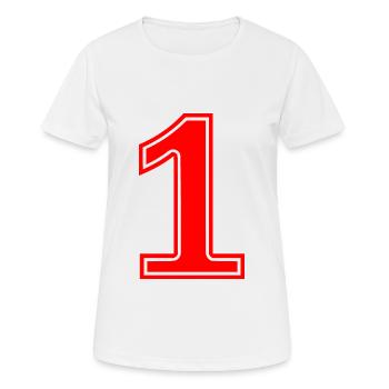 1 - Frauen T-Shirt atmungsaktiv - Weiß - Vorne - AI Model Female 172 dark (172cm)